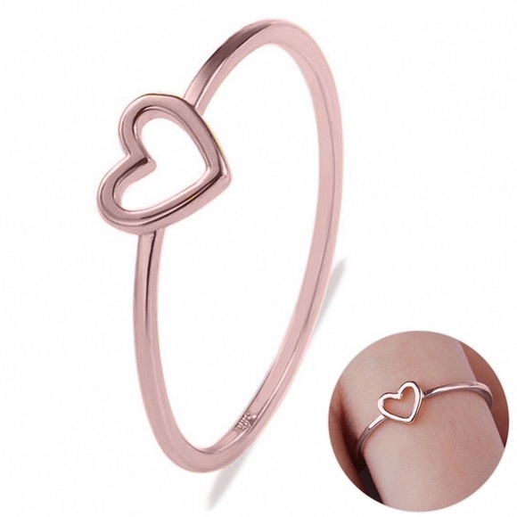 Rose Gold Heart Silhouette Ring - Picture 2 of 7